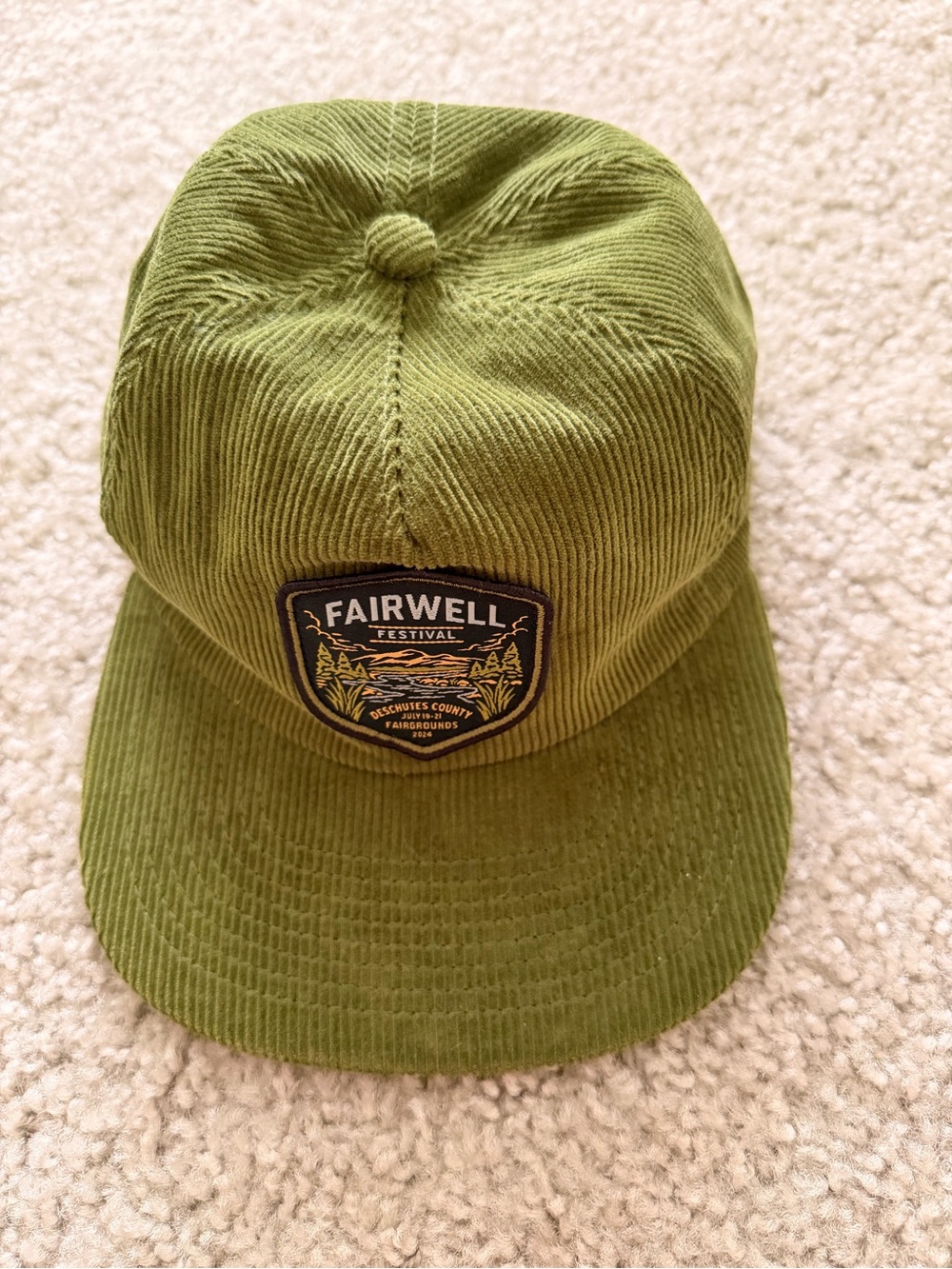 Fairwell Olive Green Corduroy Festival Cap